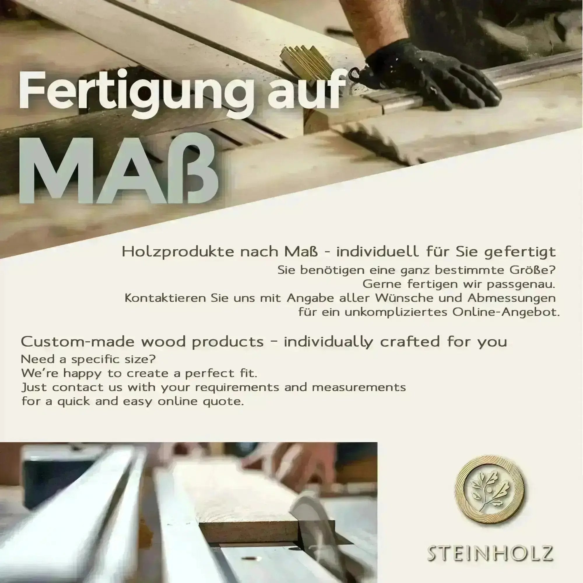 Schwebendes Wandboard aus Wildeiche – Natürliches Design mit versteckter Halterung  Steinholz