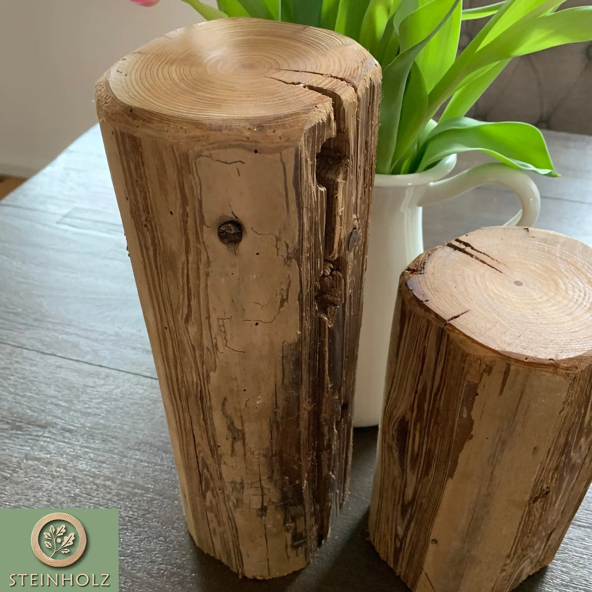 Rustic decorative elements made from old wood – unique wooden beams with history