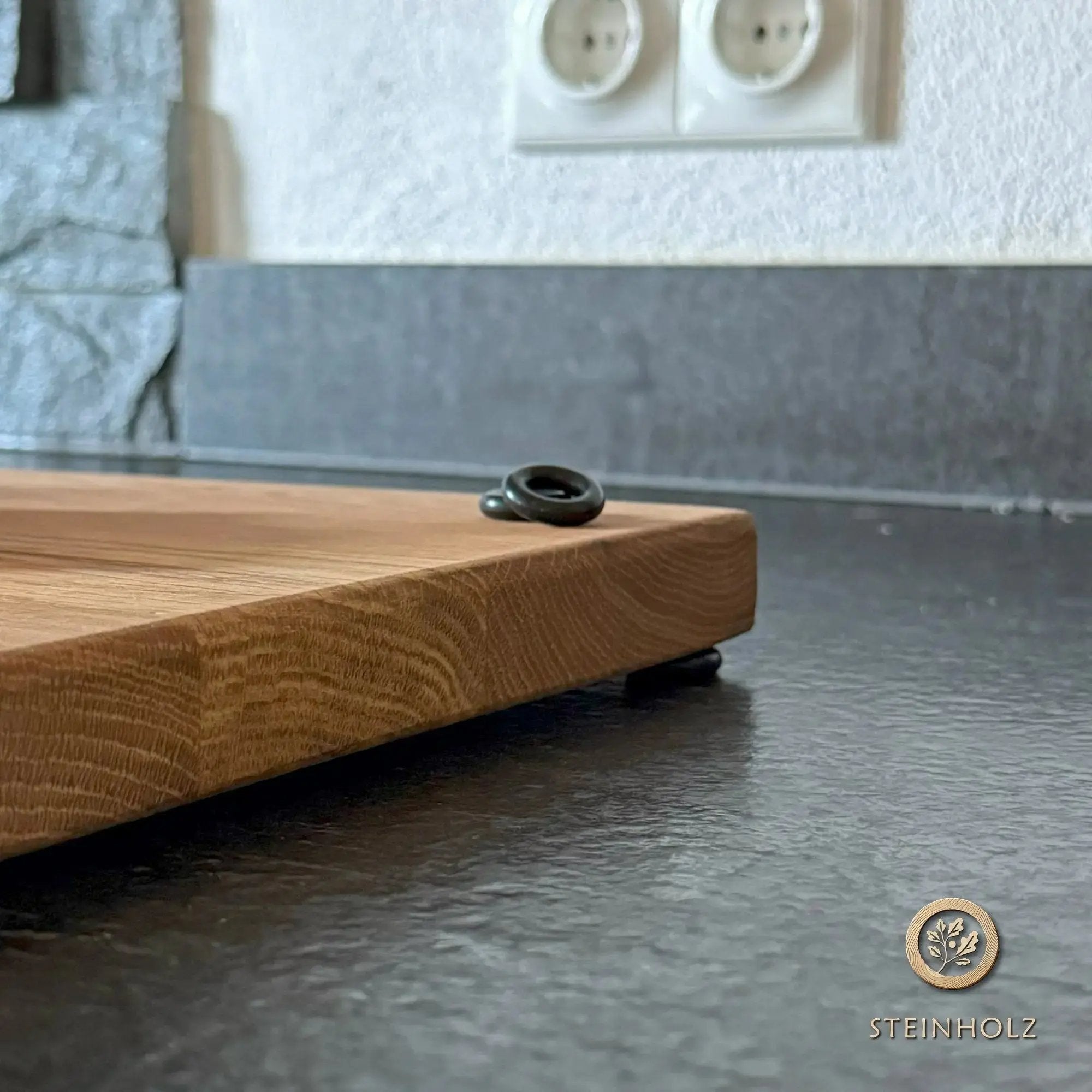 Schneidebrett Eiche mit Anschlag 25 mm – Praktisch, robust & stilvoll für die Küche  Steinholz