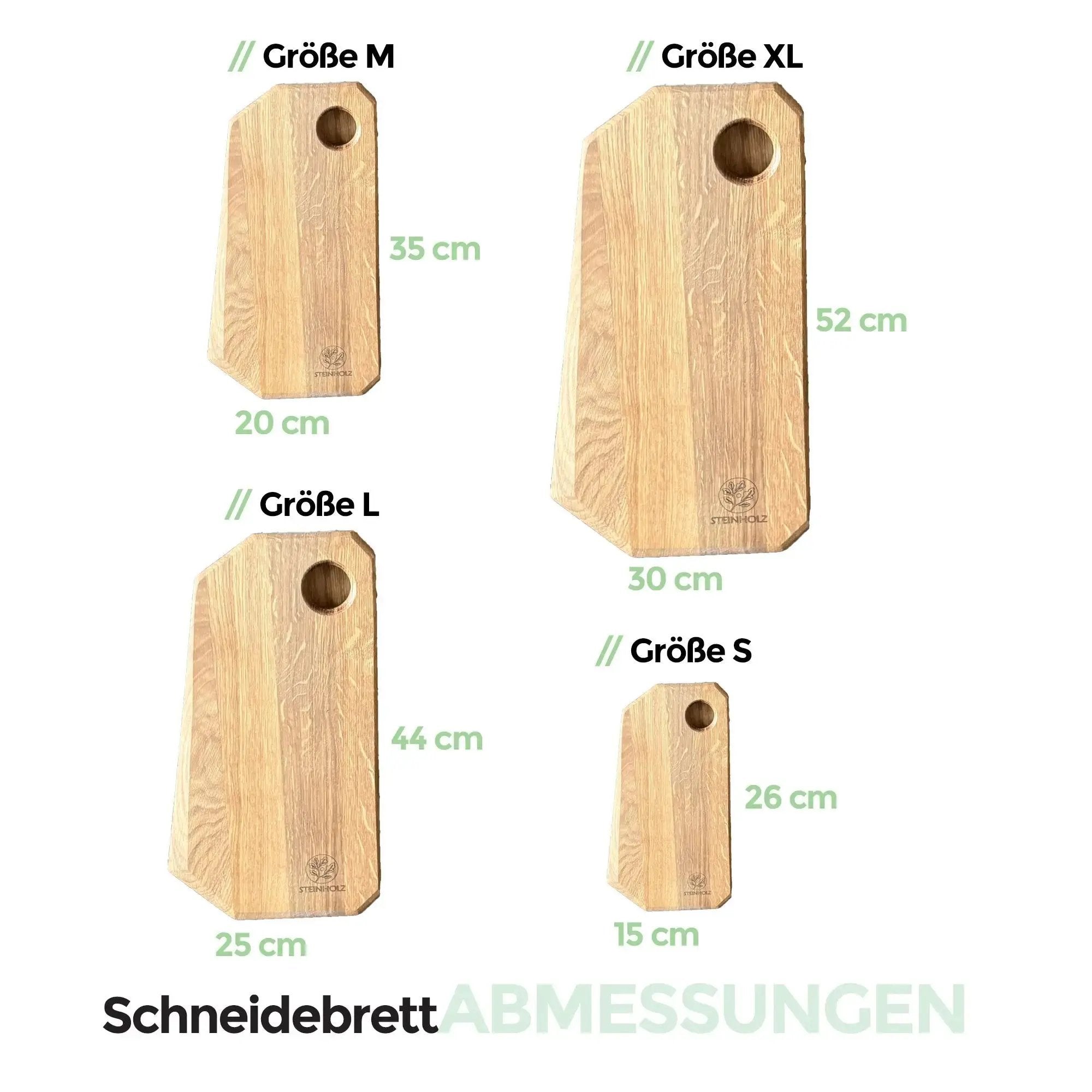 Handgefertigtes Schneidebrett aus massiver Eiche – schräg geschnitten & langlebig  Steinholz